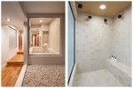 Walk-in shower and soaking tub